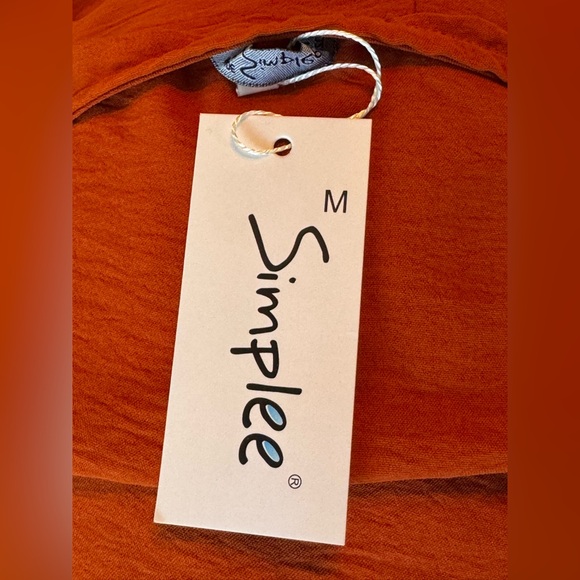 Simplee Apparel Terracotta Long Sleeve Boho western Dress NWT Medium - Picture 7 of 8